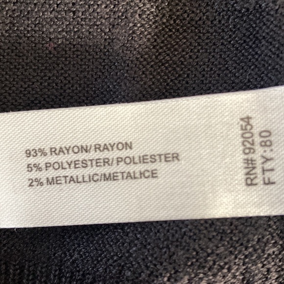 Black Cardigan with Soft Metallic Silver Stripes Great to Wear Dressy Or Casual - Picture 7 of 8